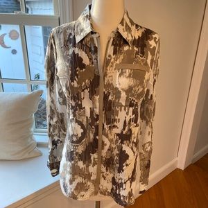 TAHARI Zippered Blouse Size S